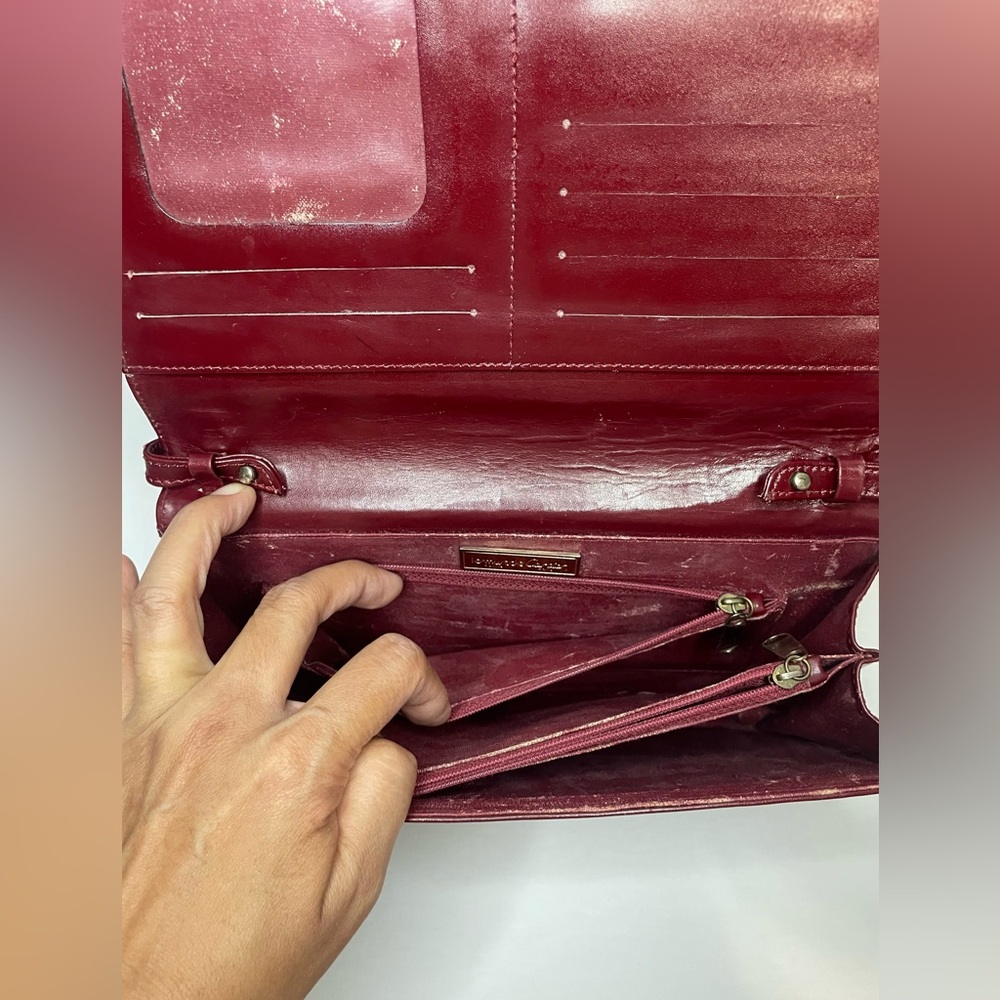 Vintage Le Must De Cartier Leather Bag Ladies Red Bordeaux Purse - Picture 5 of 10